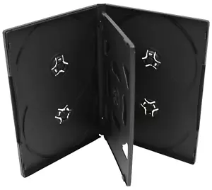 Standard Black DVD 6-disc Replacement Case 14mm Premium movie Storage Shell Case - Imagen 1 de 4