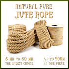 Natural Jute Rope Twisted Braided Decking Garden Boating Sash 6-60mm Up To 500m