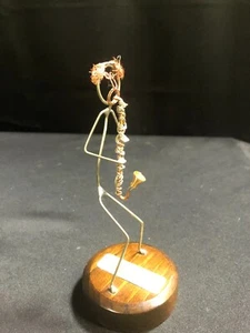 Don Rea Designs seltene Vintage Mann spielt Saxophon Metall & Kupferdraht Skulptur - Bild 1 von 5