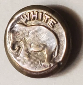 Bb 5/8" textured WHITE (elephant) Antique Wobble Shank Overall BUTTON - Picture 1 of 2