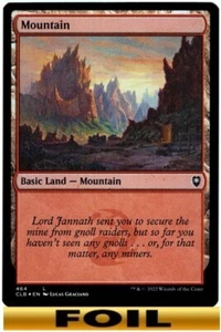 1x - MOUNTAIN - #464 - FOIL - Commander Legends Battle for Baldur's Gate NM MTG - Picture 1 of 1