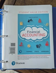 Financial Accounting - Student Value Twelfth Edition by Wendy Tietz (Pearson) - Picture 1 of 3