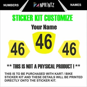 STICKER KIT CUSTOMIZATION FEE - KART KARTING MOTO X DECALS - Picture 1 of 3