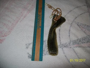 VINTAGE GRÜN KUNSTSTOFF EXPANDIEREND NETZ KORDELZUG HANDTASCHE, HANDTASCHE ~ 6 1/2" - Bild 1 von 5
