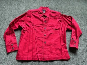 Vintage Women’s BIS Gene Ewing Red Long Sleeve Button Down Shirt Size 3XL USA - Picture 1 of 10