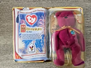 McDonalds Teenie Beanie Baby Millennium the Bear 2000 Happy Meal Toy w/Packaging - Picture 1 of 9