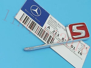 NEW RED 3D Metal S Logo Car Rear Emblem Badge Sticker For Mercedes Benz AMG GT - Bild 1 von 6