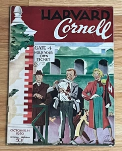 1950 10/14 College Football Programm Harvard Crimson v Cornell Big Red GOODcrease - Bild 1 von 1