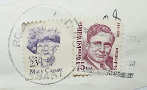 Wendell Willkie Statesman 1842-1944 75 Cent Postage Stamp & 23 Cent Mary Cassatt - Picture 1 of 6