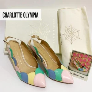 Zapatos de salón para mujer CHARLOTTE OLYMPIA, talla 23,5, tacones altos multicolor de cuero - Imagen 1 de 10
