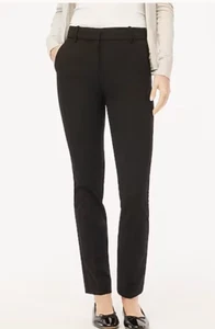 J Crew Womens 00 Black Trouser Pants Wool Blend Stretch Work Trouser Style F7698 - Picture 1 of 6