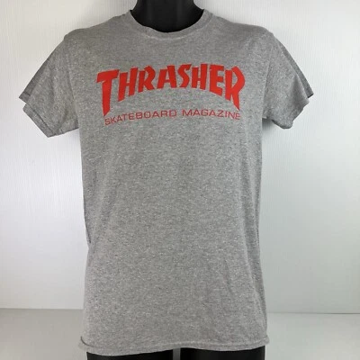 Thrasher Skateboard Magazine Graphic T-Shirt Mens S Grey/Red 46/70 - image 1 of 4