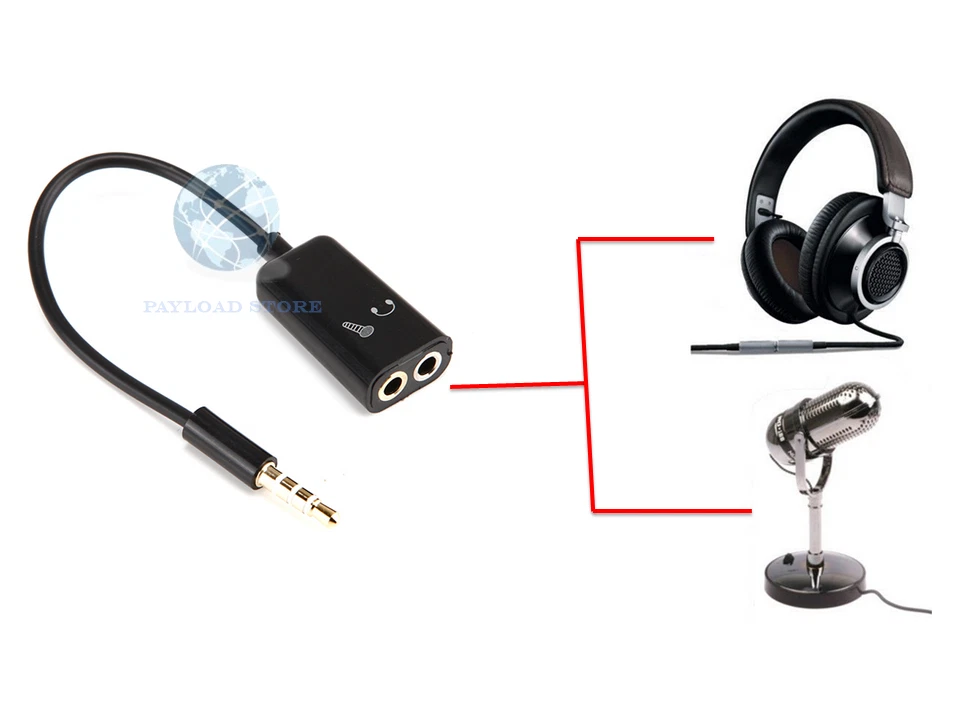 CAVO SDOPPIATORE CUFFIA MICROFONO ADATTATORE JACK AUDIO 3.5MM PER SMARTPHONE PC - Immagine 1 di 2