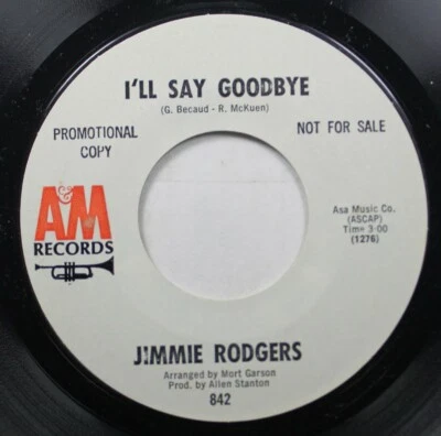 Pop Promo 45 Jimmie Rodgers - Ill Say Goodbye / Shadows On Am Records - Image 1 of 2
