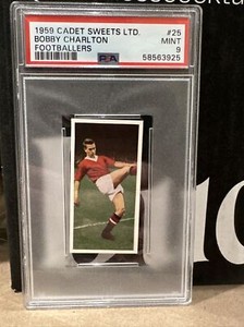 1959 Cadet Sweets Footballers Bobby Charlton #25 PSA 9 MINT