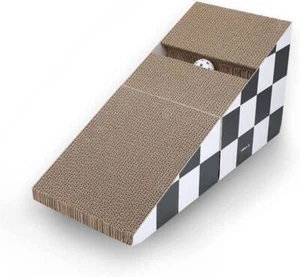 Cat Scratching Board with Ball Triangle Cardboard 2-in-1 Scratching Lounge Bed - Picture 1 of 7