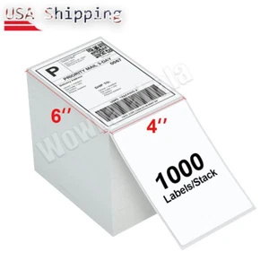 Etiquetas térmicas plegables con ventilador 4"x6" 1000 etiquetas de envío directo para impresoras enrollables Zebra - Imagen 1 de 5