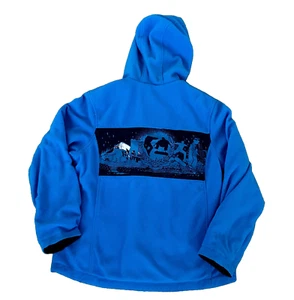 Faded Glory Reversible Youth Snowboarding Jacket Sz XL 14/16 Blue Hooded Fleece - Picture 1 of 11