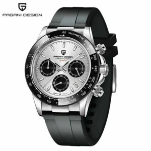 Luxury PAGANI DESIGN Watch Men Japan Quartz Wrist Watch Rubber Band Chronograph - Picture 1 of 15