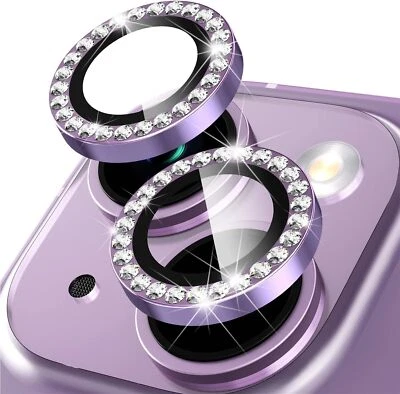 For iPhone 17/ 16/15/14/13 Tempered Glass Camera Len Protector Bling Diamond - Image 1 of 4