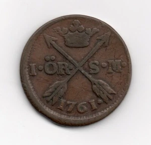 1761 - Schweden - Adolf Friedrich IV. 1 ör S.M. - Bild 1 von 2