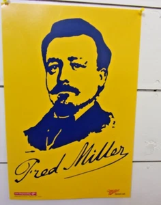 Vintage Beer Poster 2006 Fred Miller in Black and Yellow 17x12 - Picture 1 of 4