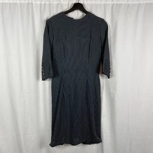 Womens Vintage 1960s Striped Charcol Marcy Lee Dress - Picture 1 of 5