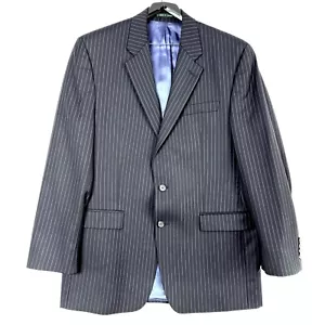 Lauren Ralph Lauren 100% Wolle 2 Knopf Sport Mantel Herren 42 L Schwarz Nadelstreifen - Bild 1 von 10