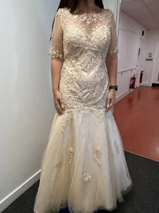 Mermaid Style Wedding Dress with Floral Embroidery and Sequins, - Picture 1 of 7
