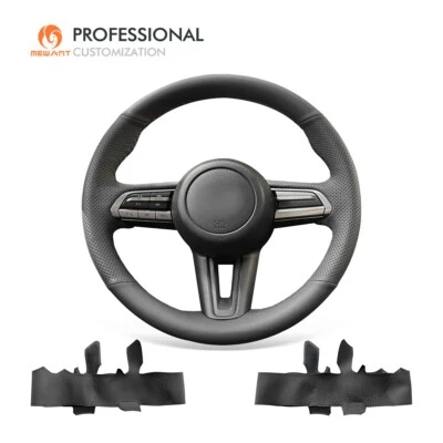 MEWANT Genuine Leather Car Steering Wheel Cover for Mazda 3 CX-30 CX30 3 Axela - Image 1 of 4