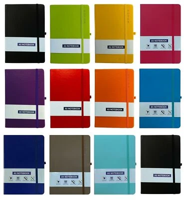 Notebook A6/A5/A4 Lined Hardback Ruled Notepad Notes Diary Journal Premium Book - Image 1 of 4
