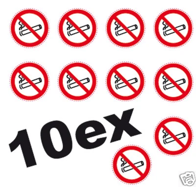 SAFIRMES 10 autocollants INTERDIT DE FUMER adhésifs 5 cm ronds