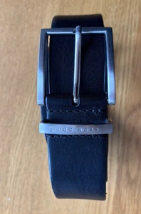 HUGO BOSS .. Men's Black Leather 'BUDDY' Belt Size 36.. Made in Italy - Picture 1 of 6