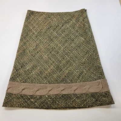 Cynthia Steffe Skirt Womens 6 Brown Gold Tweed Hem Lined - Image 1 of 4