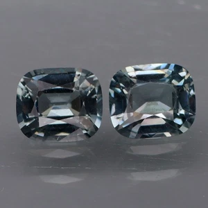 Cojín 7x6 mm.PAR Impresionante Lupa Espinela Azul Natural Myanmar LIMPIA 2.71Ct. - Imagen 1 de 6