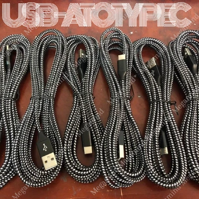 Cable cargador rápido USB-C tipo C de 10 pies cable largo para iPhone15 16e 17 Air Samsung Foto 1 de 4