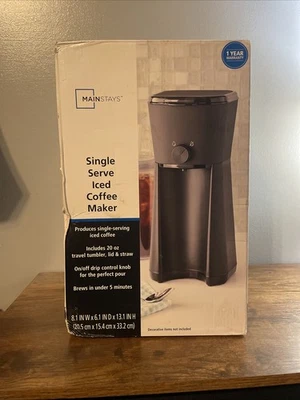 Cafetera helada de una sola porción Mainstays con vaso de 20 oz - La caja está abollada Foto 1 de 4