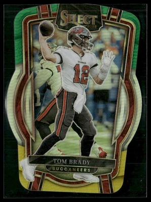 2022 Panini Select 207 Tom Brady Green and Yellow Prizm Die Cut Tampa Bay Club - Image 1 of 2