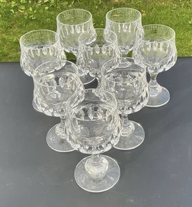 Set Of 8 Vintage Spode Constance Cut Crystal Glass Wine / Water Goblets - Picture 1 of 11