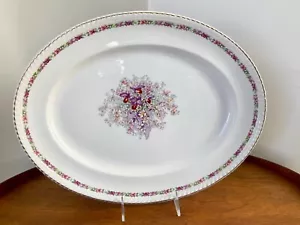 Vtg Johnson Brothers Serving Platter “QUEEN'S BOUQUET" Purple Florals 16” - Picture 1 of 10