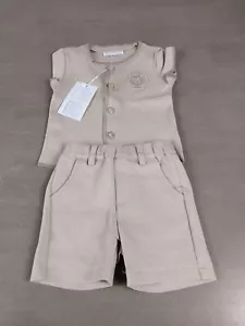 Toddler Kids AS COLLECTION Shirt And Shorts Tan Button Down Size 18m - Picture 1 of 6