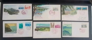 Colección de 6 Seis Fundas de Estampillas del Parque Nacional de Japón Años 60 FDC - Primer Día - Imagen 1 de 8