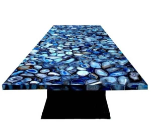 Blue Agate Dining Table Stone Countertop Kitchen Countertop/Slab - Picture 1 of 3