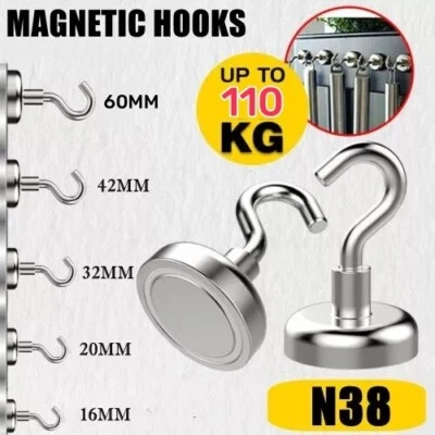 Super Magnetic Hooks Strong Rare Earth Neodymium N38 Hanger Holder Magnet Hanger - image 1 of 4