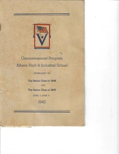 Athens, Ga- Commencement Program Athens High & Industrial School June 1945 - Picture 1 of 3