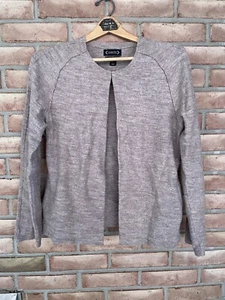 Nanette Lepore Brown 100% Extra Fine Merino Wool Long Sleeve Cardigan Size L - Picture 1 of 5