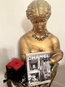 CHANEL Necklace CRYSTAL HUGE LOGO W Box Authentic - Picture 1 of 18