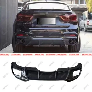 Fit For 2015-2019 BMW X6 F16 M Edition Carbon Fiber Rear Bumper Diffuser Lip Kit - Picture 1 of 11
