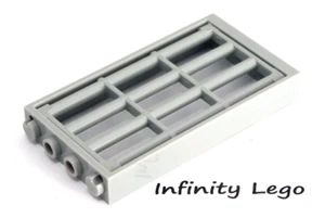 4 LEGO Light Grey Window / Door Frame 1x4x6 & Light Grey Jail Bars 60596 92589 - Picture 1 of 2