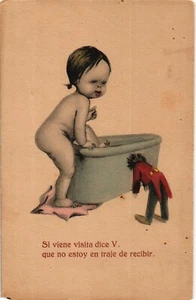 Antigua postal vintage niñas y muñecas de juguete (990) - Imagen 1 de 2